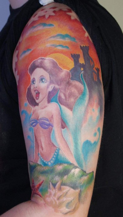 photo_tatouage_bras_petite_sirene_walt_disney