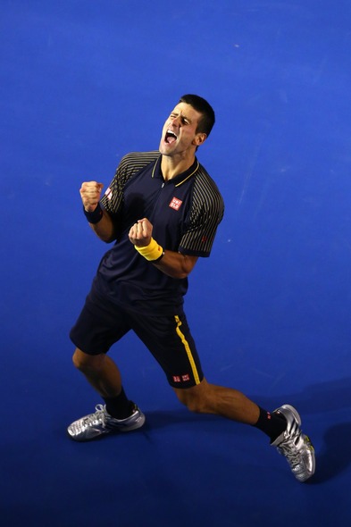 Novak Djokovic après sa victoire l'Open australien en janvier