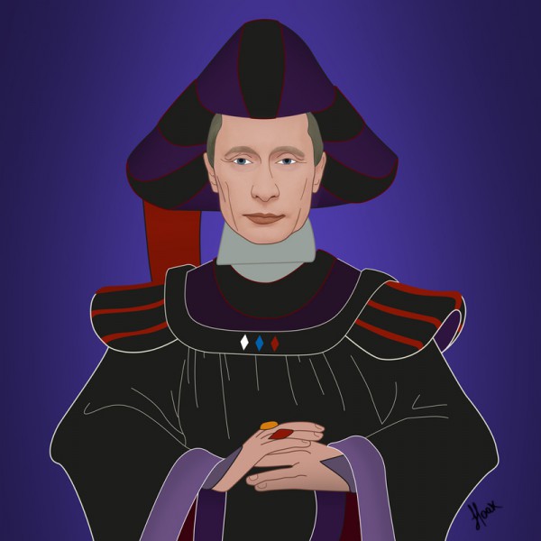 Vladimir Poutine en Claude Frollo l'archidiacre "Le bossu de Notre Dame"