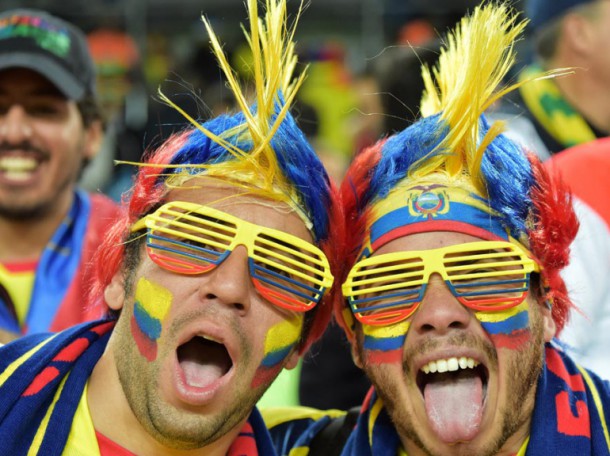 Des supporters de l'Equateur, heureux de leur victoire contre le Honduras (2-1) le 20 juin
