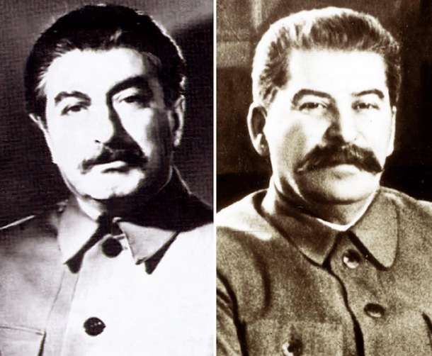 Joseph Staline à droite et son double "sosie" Felix Dadaev à gauche