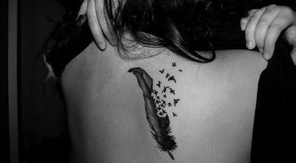 Beautiful-Feather-Tattoos-on-Back