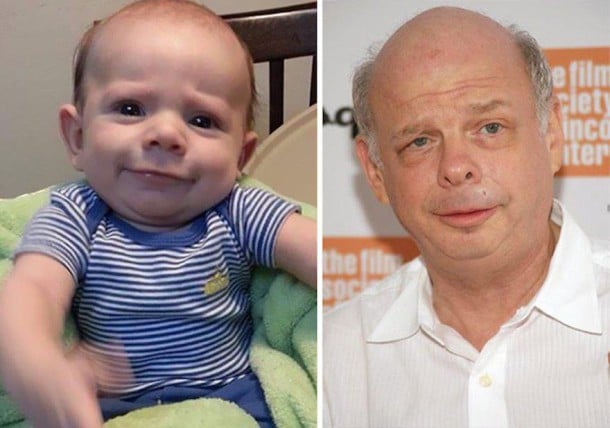 Un bébé et l'acteur Wallace Shawn