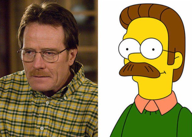 Walter White de Breaking Bad et Ned Flanders