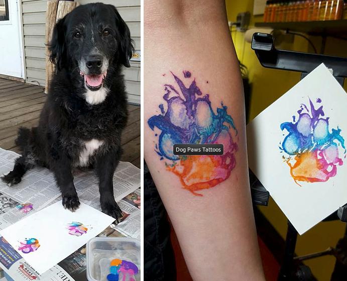 Des tatouages inspirés des coussinets et des pattes de vos chiens, une idée  adorable !