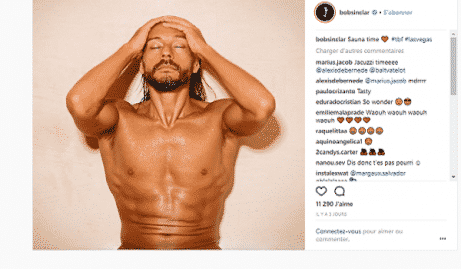 Bob Sinclar pose nu sur Instagram