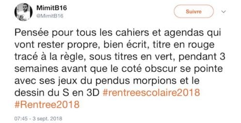 top tweets rentrée des classes 2018