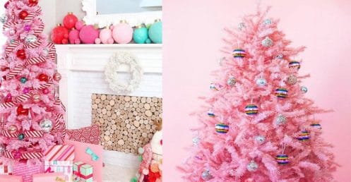 sapins-roses-noël-tendance
