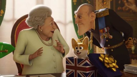 dessin animé corgi de la reine