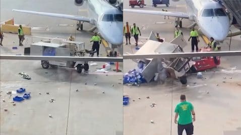 Chariot fou dans un aéroport