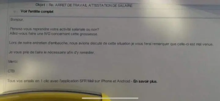 Employeur force sa salariée à avorter