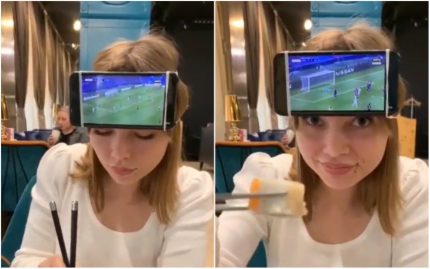 Il a une idée ingénieuse pour ne rien rater de son match de foot