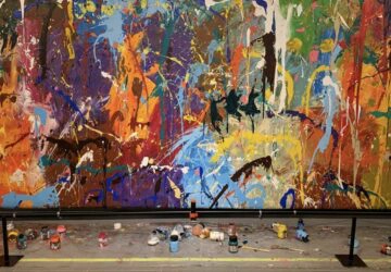 œuvre d'art recouverte de peinture
