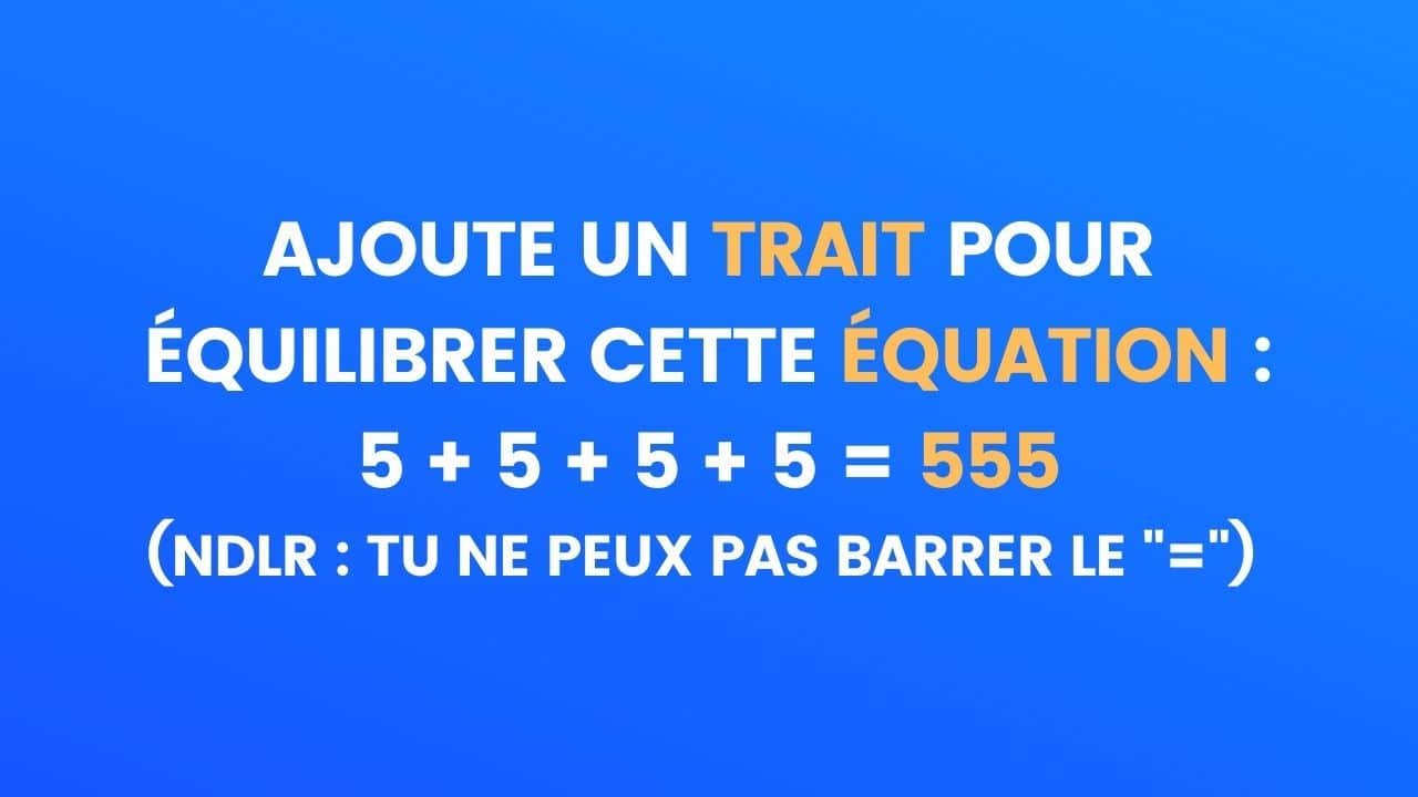 énigme équation