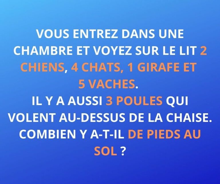 Enigme du jour : Réfléchissez-bien, tout le monde tombe dans le piège