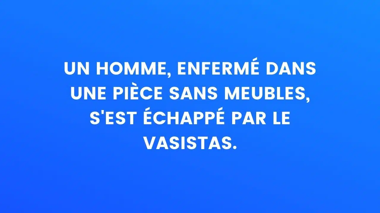 Homme enferme énigme