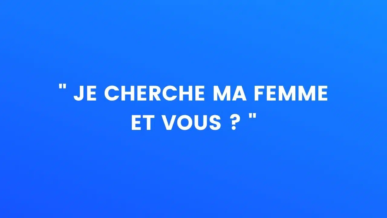 Je cherche ma femme et vous