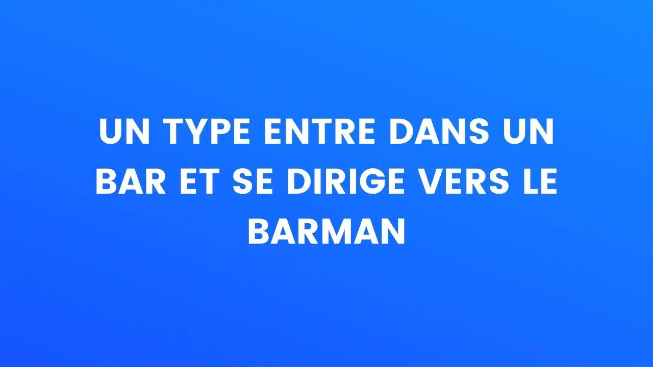 Un type entre dans un bar
