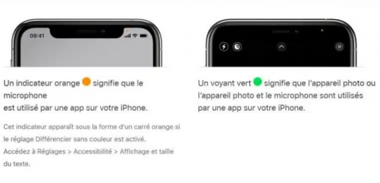 iPhone : attention au point vert ou orange