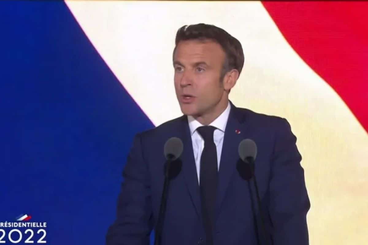 a poil cris discours victoire presidentielle 2022 Emmanuel Macron