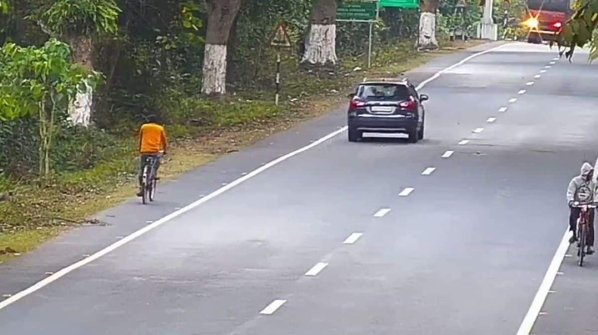 Cycliste attaqué par une bête