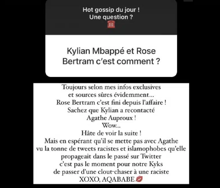 Kylian Mbappe Aqababe couple rapprochement TPMP