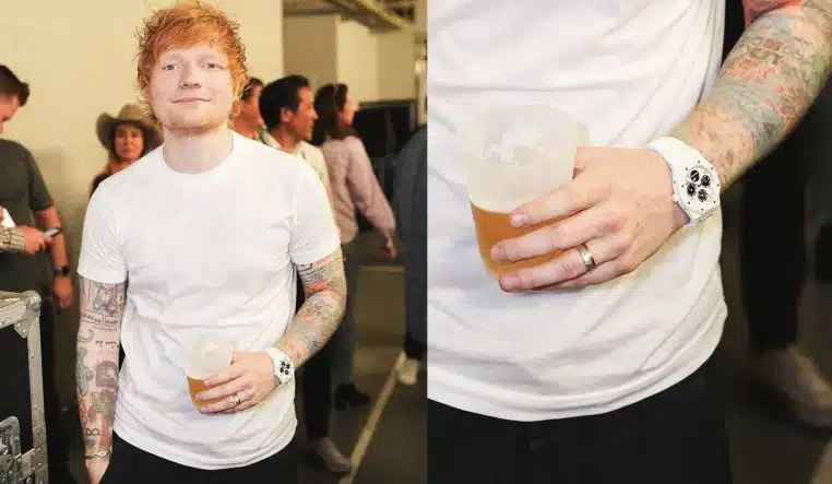 ed sheeran montre blanche luxe