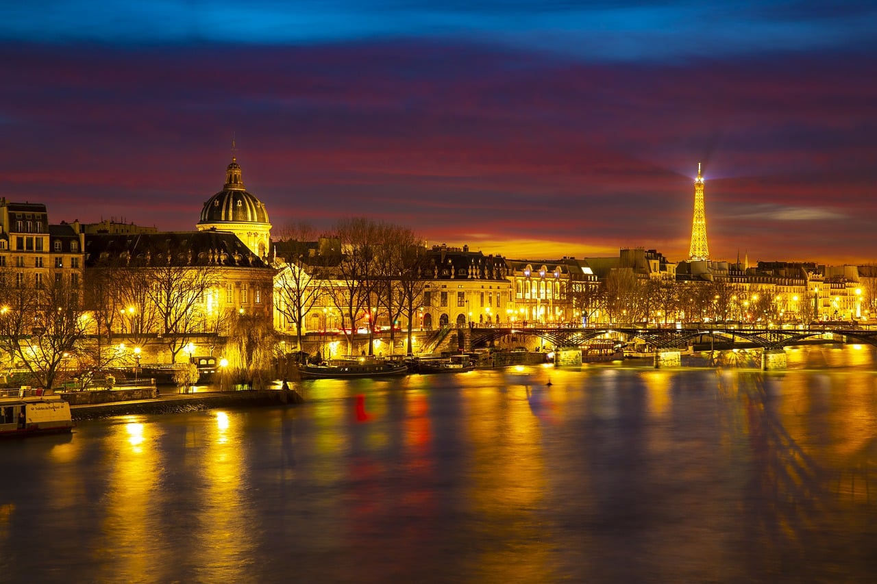 paris, night, Seine, pollution