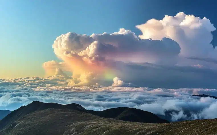Ciel irridisé multicolore