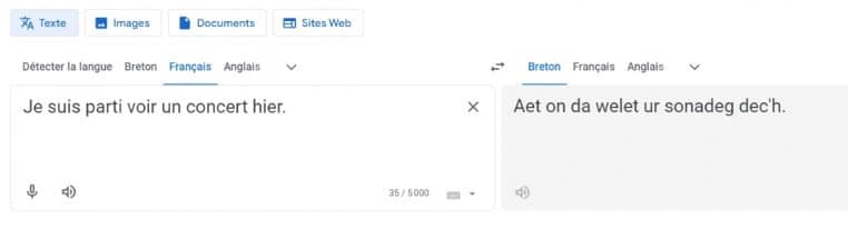 Traduction Français-Breton Google Trad