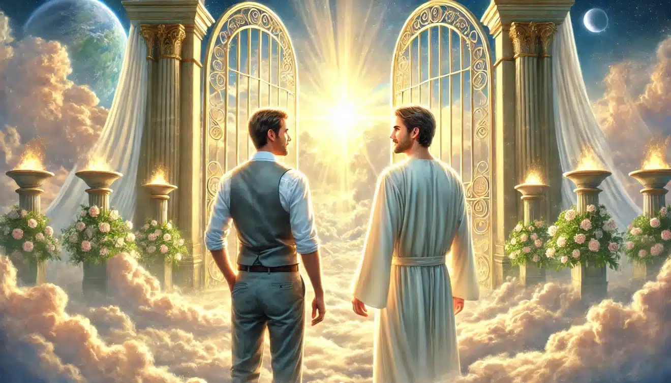 Blague du jour : Deux hommes arrivent ensemble aux portes du Paradis