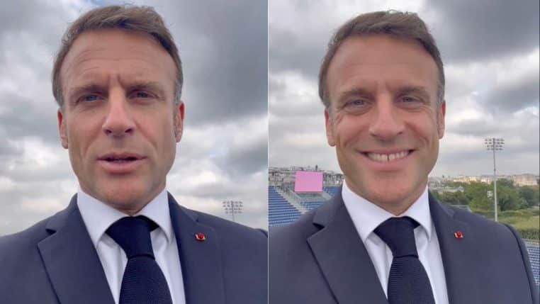 emmanuel macron selfies