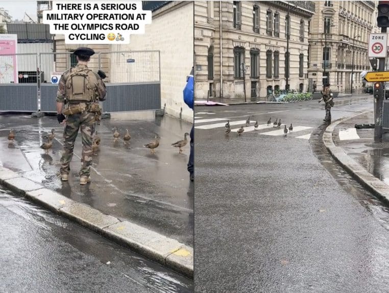 Image capture d'écran des militaires déloge des canards grâce à des baguettes