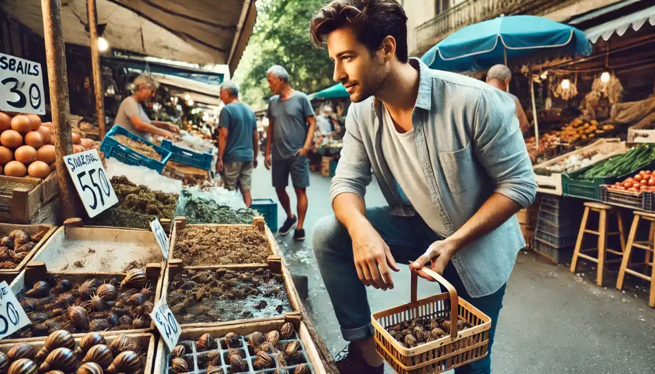 Blague du jour : Un homme doit acheter des escargots vivant pour le dîner de ce soir