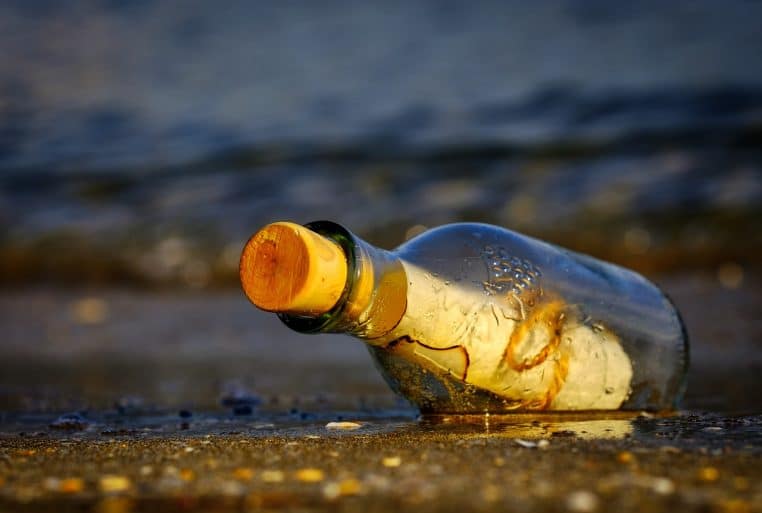 message in a bottle, sea, wreck