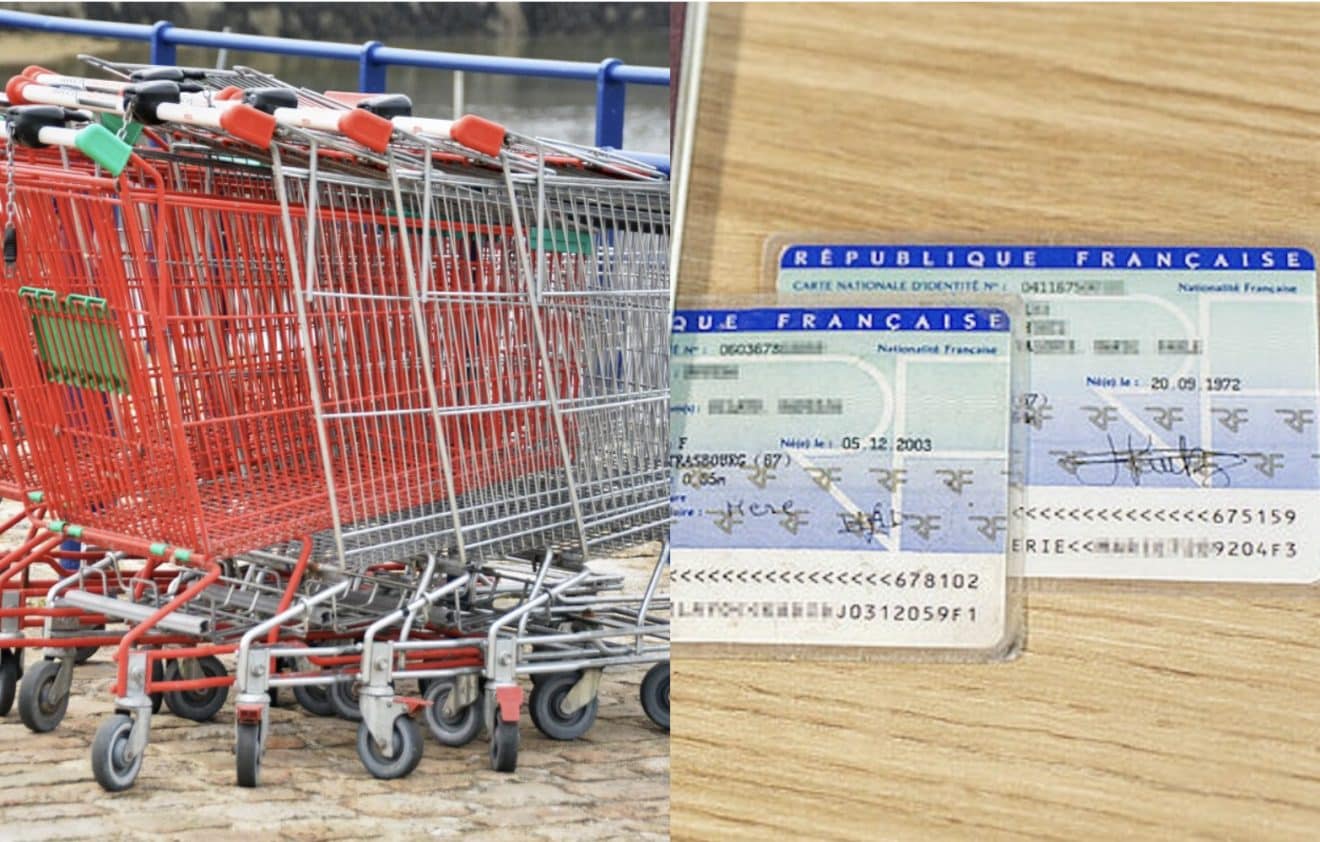 Image illustration auchan demande votre carte d'identité si vous voulez un chariot