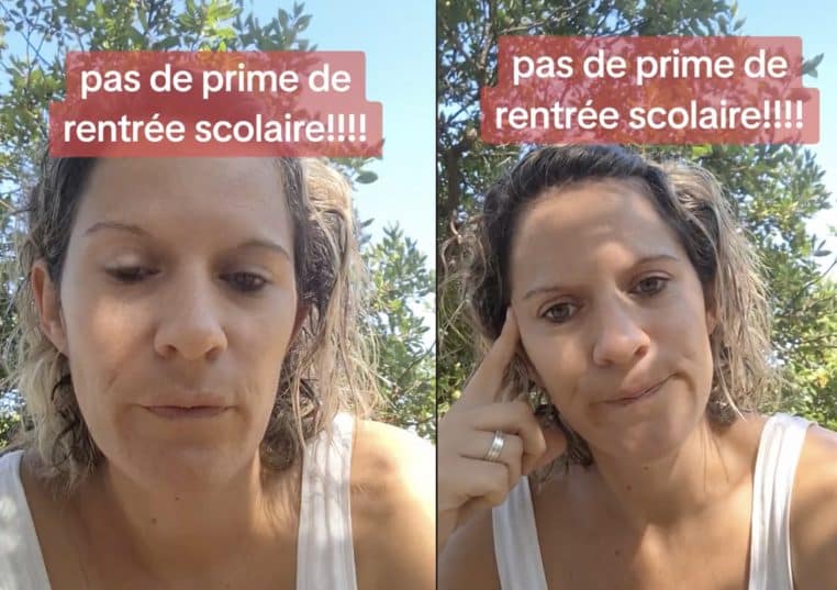 Image capture d'écran une femme n'a pas reçu sa prime de la part de la CAF.