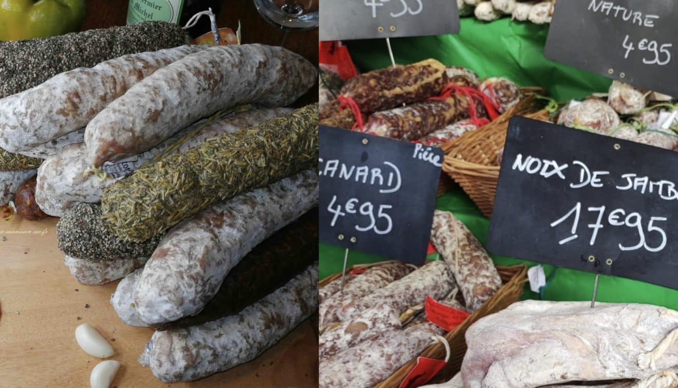 Image illustration attention aux faux saucissons et produit du terroir sur les marchés