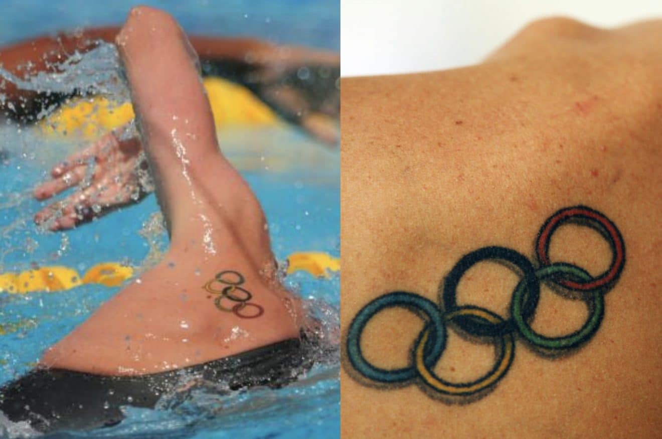 image illustration les athlètes ont des tatouages des anneaux olympiques