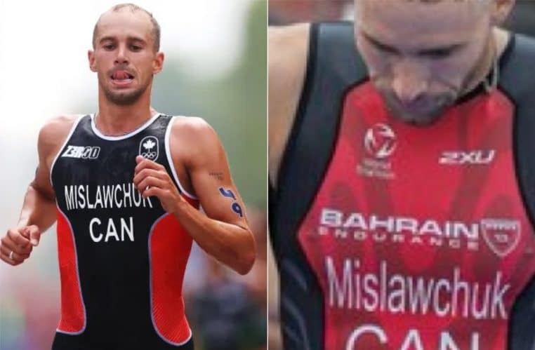 Un athlète malade pendant les épreuves de triathlon