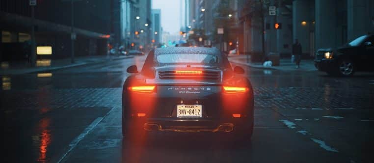 porsche, car, brake lights