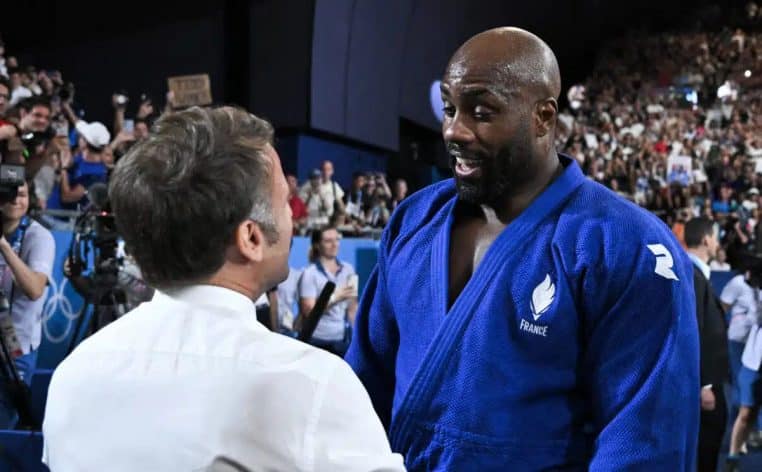 Emmanuel Macron Jeux Olympiques Teddy Riner info