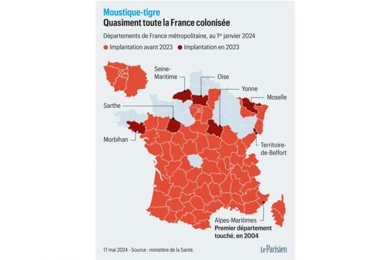 carte moustique tigre france @ministere de la sante @le parisien