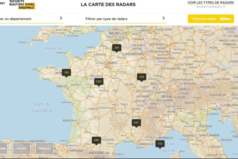 carte radars france @securite routiere