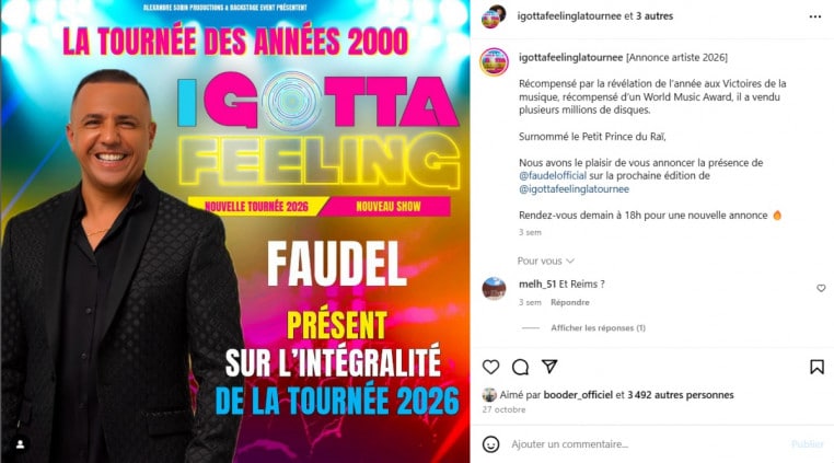 Faudel /Tournée / I got a feeling