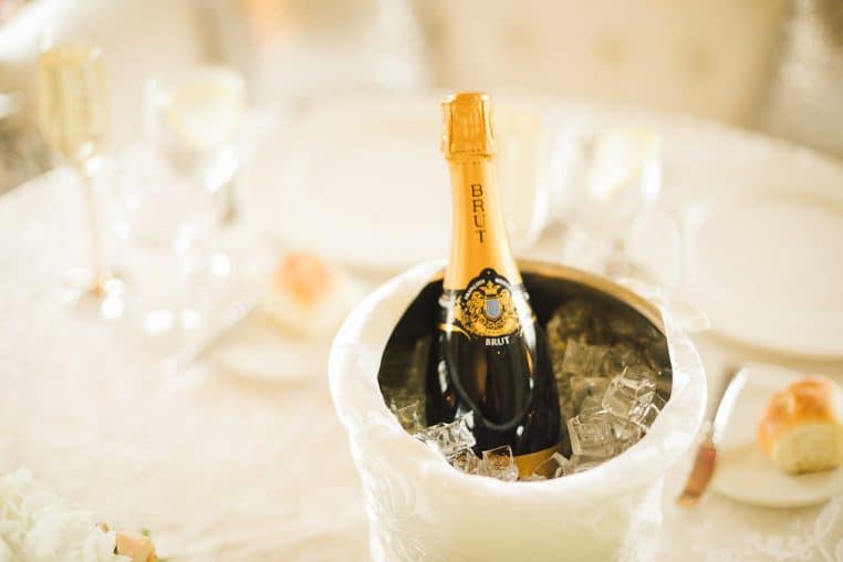 champagne, restaurant, ice