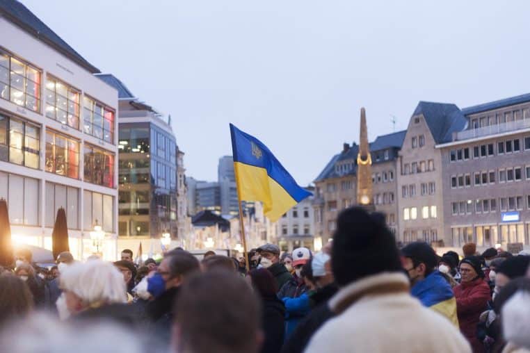 demonstration, protest, flag