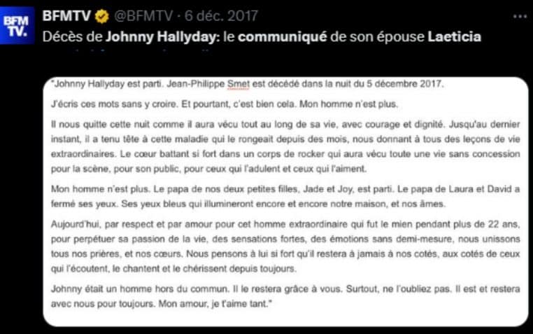 Mort Johnny Hallyday