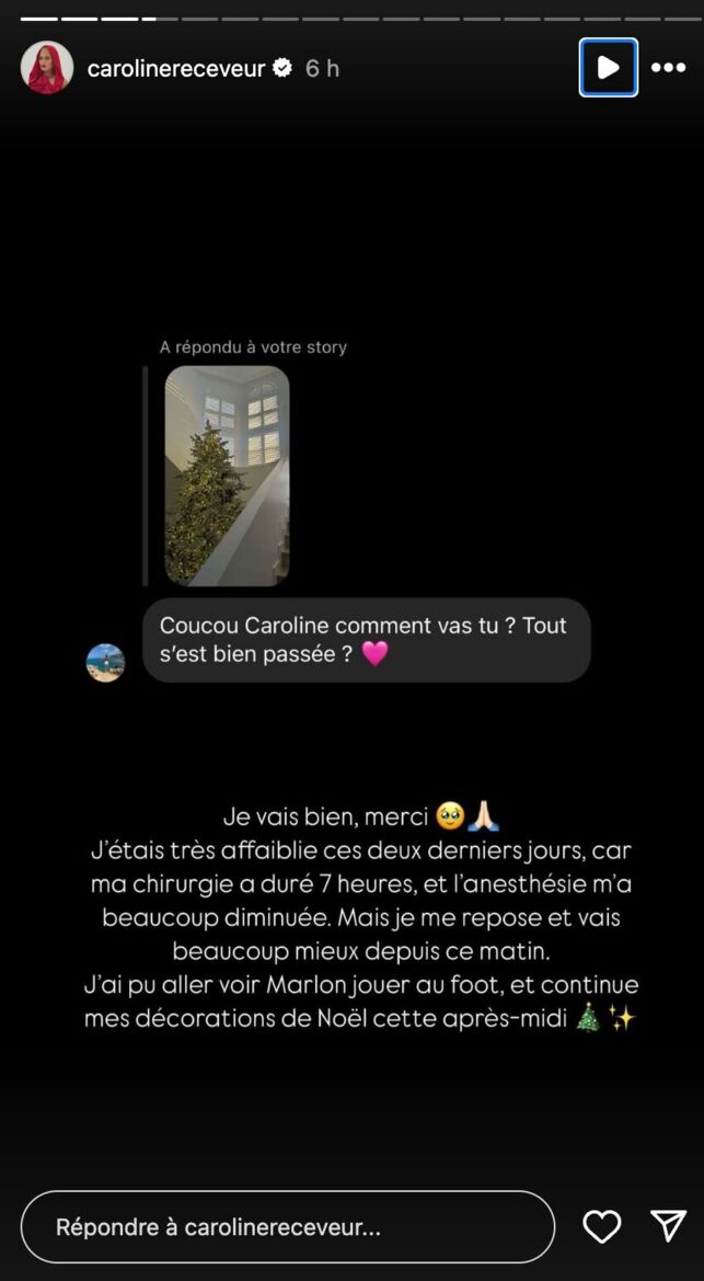 caroline receveur affaiblie