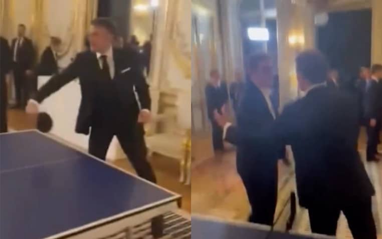 Emmanuel Macron s'offre une partie de ping-pong à l'Élysée